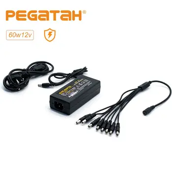 

Adjustable Power Supply AC to DC 12V 5A Universal display screen voltage Regulated power supply adatpor