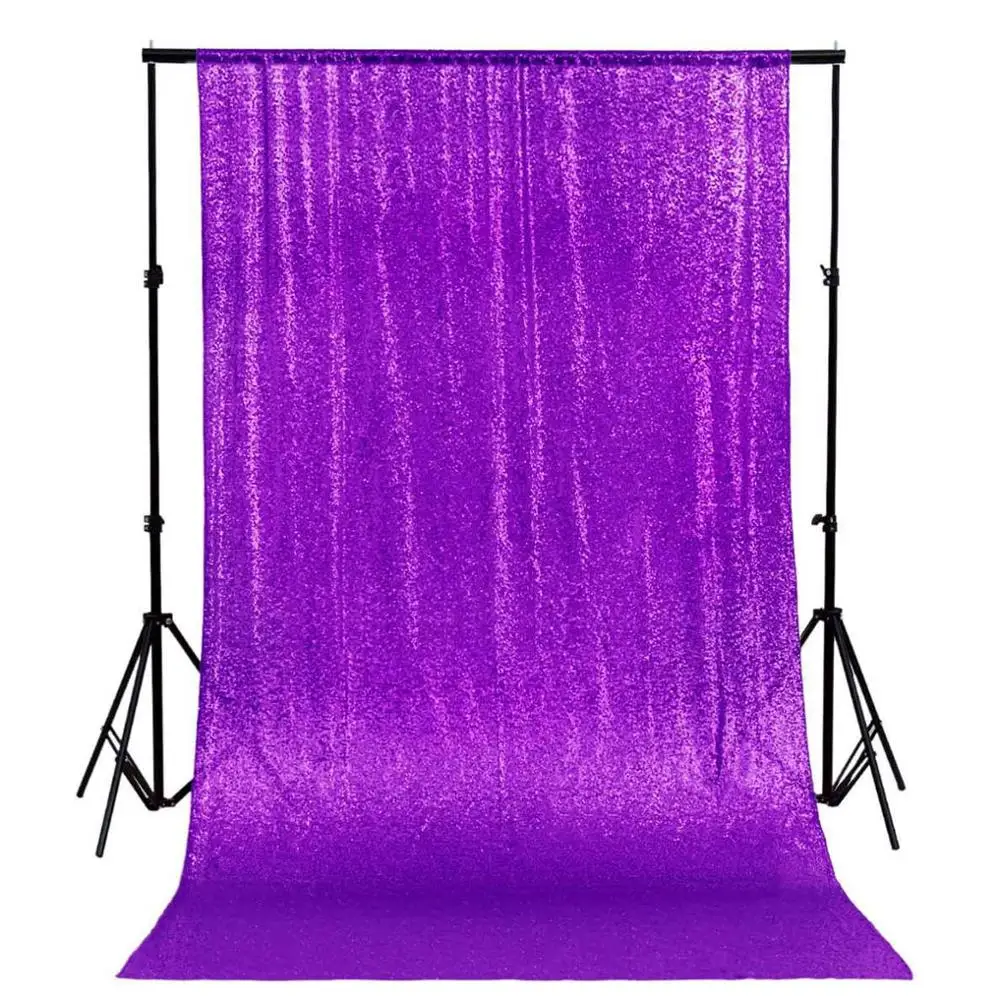 Shinybeauty блесток-занавес s-2-Panels 4FTx9FT слоновая кость Блестящий задник занавес Свадебная вечеринка Decoration-M190730 - Цвет: Purple