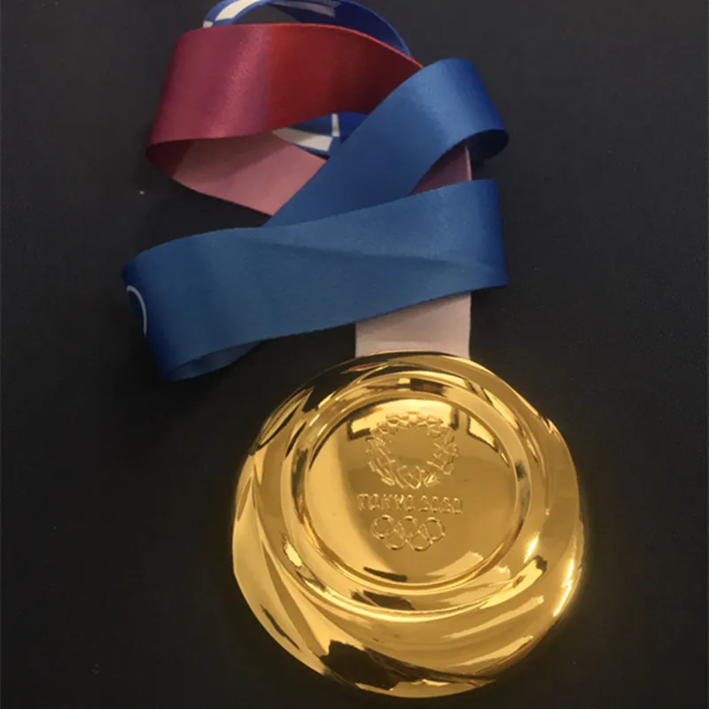 gold Серебряная бронзовая медаль для спортивных игр, 85 мм, медаль для игрока, 1 шт., с лентой - Цвет: gold