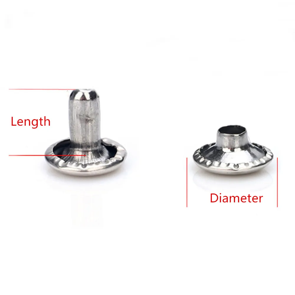 100 компл./лот заклепки для одежды двусторонние круглые шипы обуви ремня сумки в
