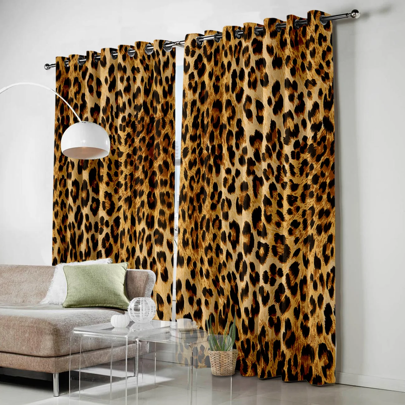 Wild Animald Leopard Window Curtains Living Room Outdoor Fabric Drapes Curtain Home Decor 2