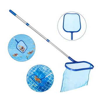 

Fine Mesh Pool Net Pool Skimmer Deep Bag Rake leaf Removal Tool with Aluminum Telescopic Pole for Swimming Pool Fish Pond