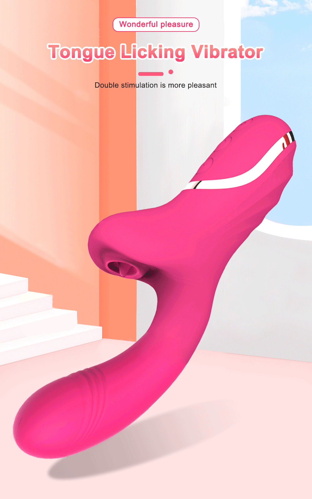 Vibratore per leccare la lingua per le donne Vibratori per il punto G Stimolatore per il clitoride femminile Massaggiatore Dildo Giocattoli sessuali Beni per_voghion.com