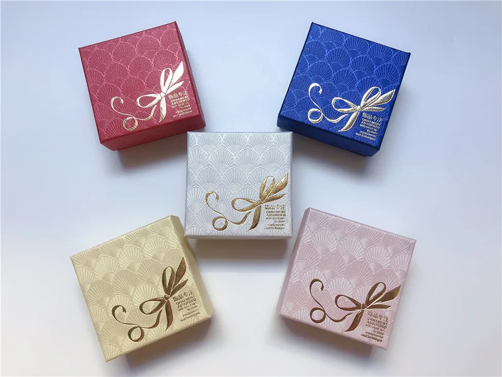 

1PC Fashion Luxury Square Shell Patternm Print Jewelry Box Ring Earrings Bracelet Necklace Present Gift Box Case Package