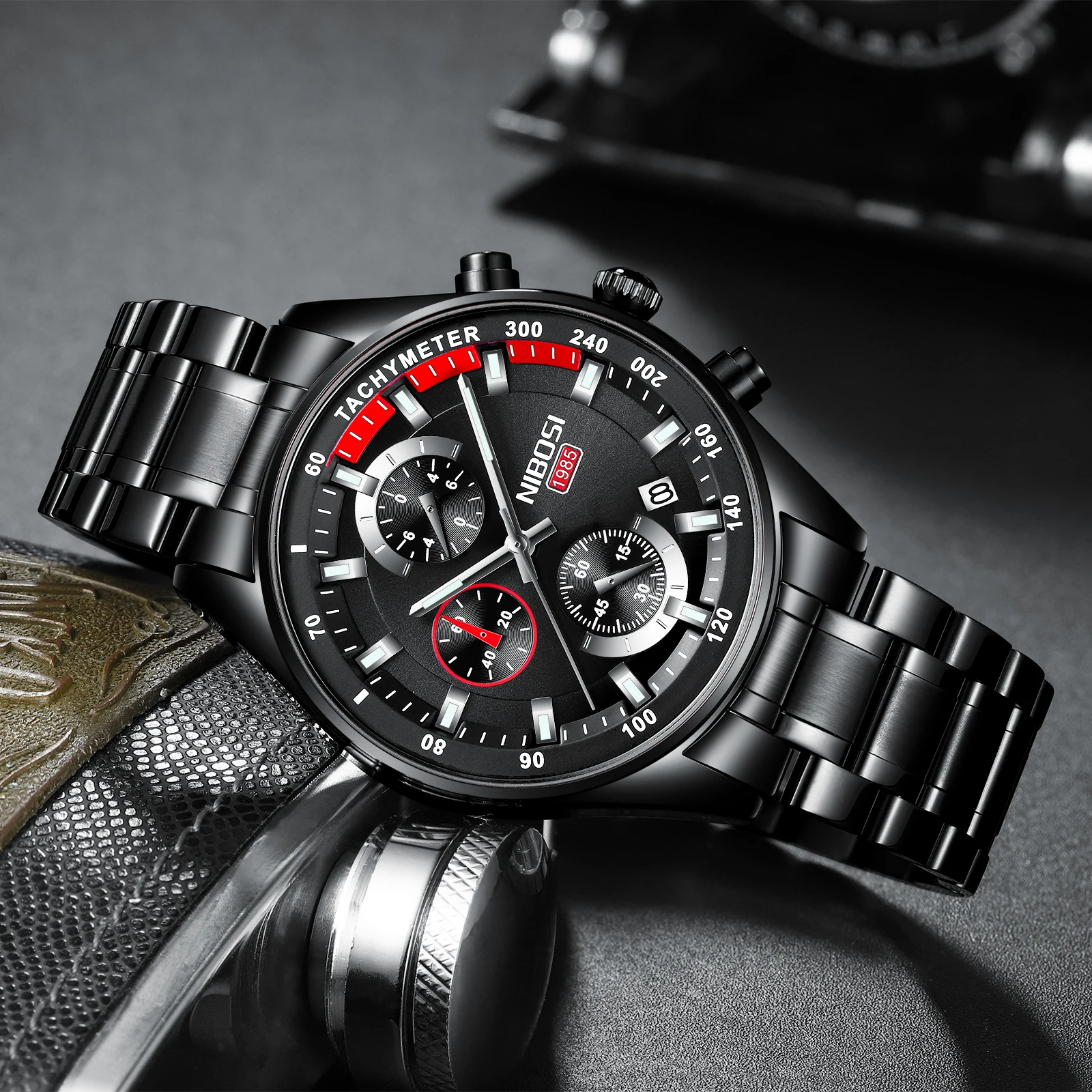 NIBOSI мужские часы лучший бренд класса люкс Спортивные кварцевые хронограф сталь мужские часы военные водонепроницаемые хронограф Relogio Masculino