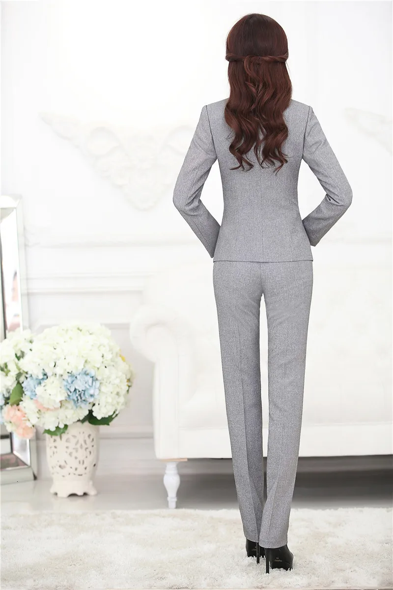 Новые профессиональные деловые рабочие костюмы топы и брюки женские офисные брюки наборы Осень и зима блейзеры наряды одежда
