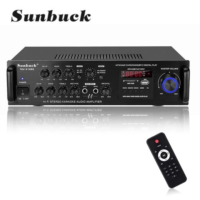 Sunbuck Tav-6188e 2500w Bluetooth 5.0 Audio Amplifier Stereo Home Theater  Amp Car Home 5ch Aux Usb Fm Sd - Home Theater Amplifiers - AliExpress