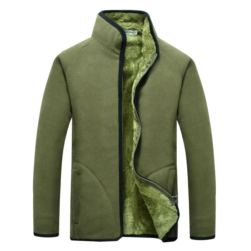 Fleece Men's Outdoor Plus Velvet Thick Sports Cardigan Plus-size Warm Hooded Raincoat Jacket Liner Polar Fleece Jacket