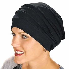 2021 Nieuwe Elastische Mode Tulband Hoed Effen Kleur Vrouwen Warm Winter Hoofddoek Motorkap Innerlijke Hijaabs Cap Moslim Hijab Femme Wrap hoofd