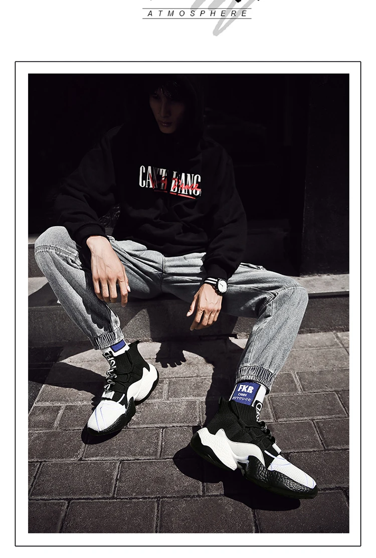 Spring and autumn fashion socks sneakers men's shoes multi-color optional men's knitted breathable walking sneakers anti-skid