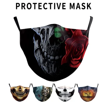 

Cotton Halloween Mask Reusable Print Mouth-Muffle Protective PM2.5 Anti-dust Washable Masks