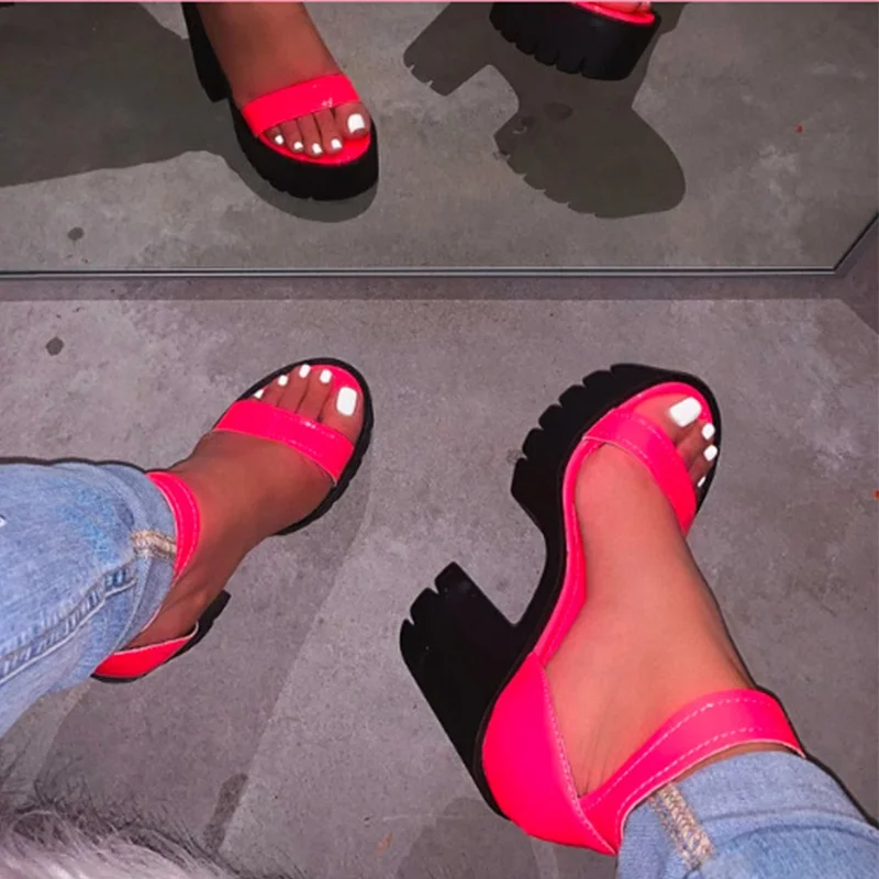

LLYGE Women Thick High Heels Summer New Buckle Woman Sandals Platform Fashion Casual Ladies Ankle Strap Shoes Female Footwear