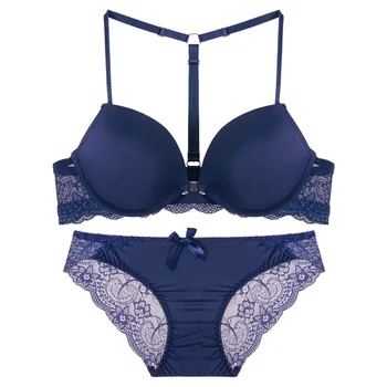 

Elovegirl Front Buckle Y-shaped Shoulder Strap Lace Seamless Bra Sexy Gathered Small Chest Thickened Beauty Back Girl Summer Bra