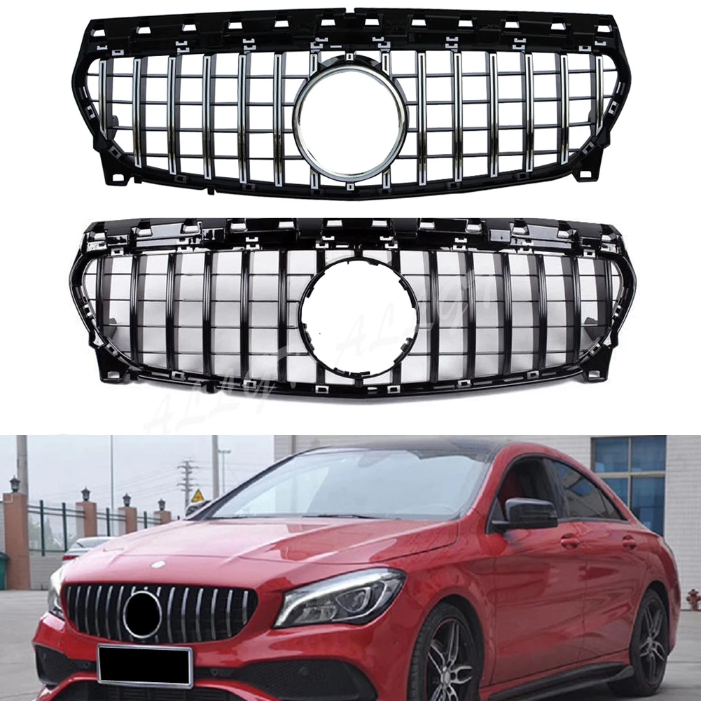Передняя гоночная заготовка бампер решетка крышка для Mercedes Benz W117 CLA Класс GTR Черный Серебристый