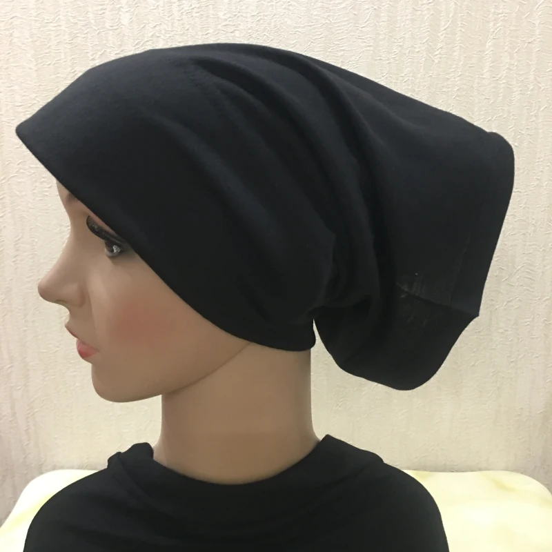 H1394 plain tube underscarf with stiff on front hard piece muslim