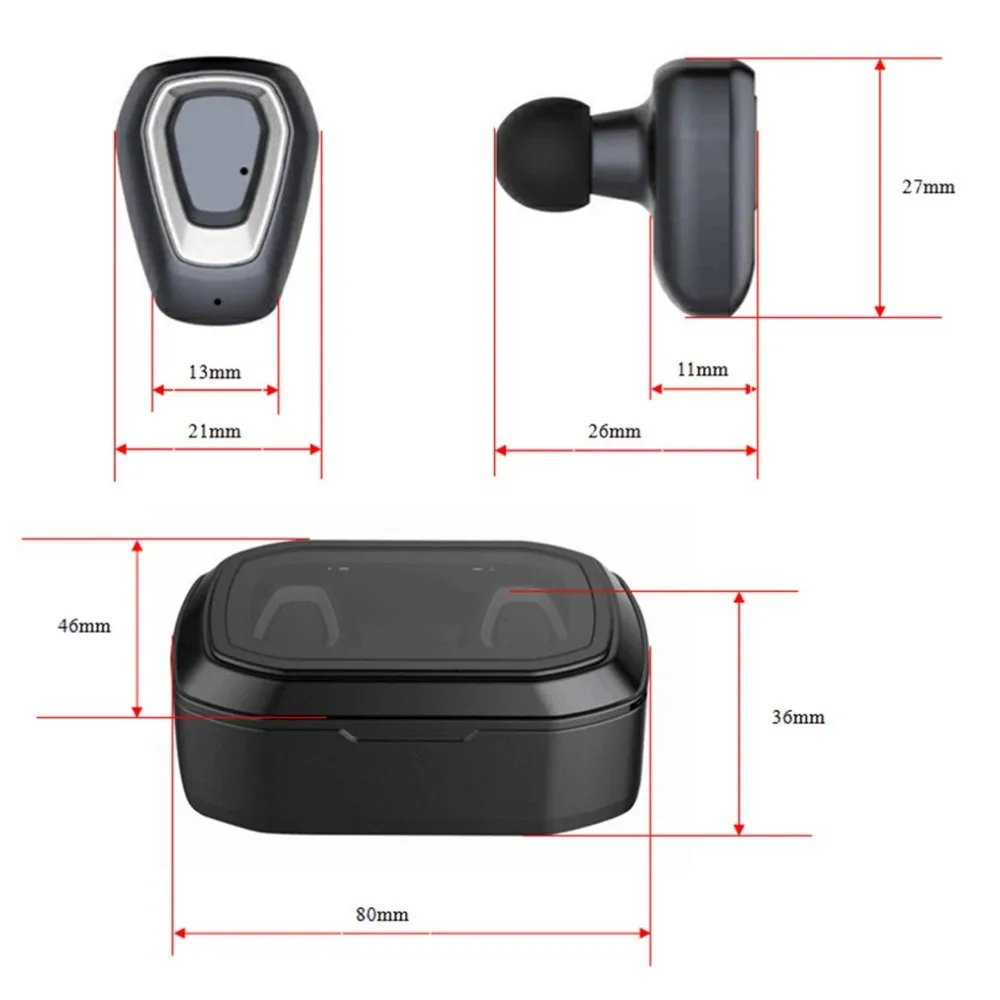 A7 TWS Handfree Беспроводная Bluetooth стерео гарнитура Спортивная bluetooth-гарнитура с зарядным устройством для iphone PK X2T i7/i7s