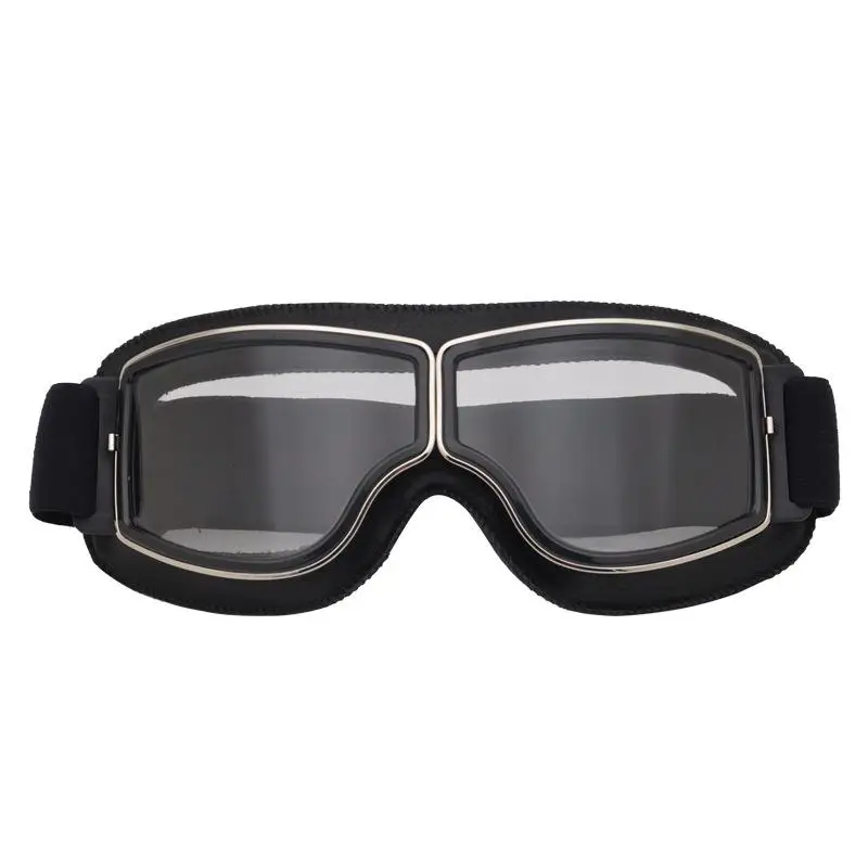 Black frame Винтажные очки для скутера, без кожи, очки для лыжного спорта, очки для шлема - Цвет: Black frame