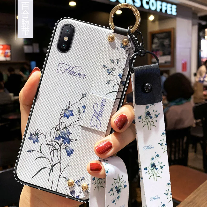 Цветок ремешок чехол для телефона для XiaoMi 9 Honor 8 Lite SE CC9E A3 играть RedMi K20 Pro 7A 6A 6 Pro 5 Plus Note 7 6 iPad Pro 6 5A 4X4 3 Y3