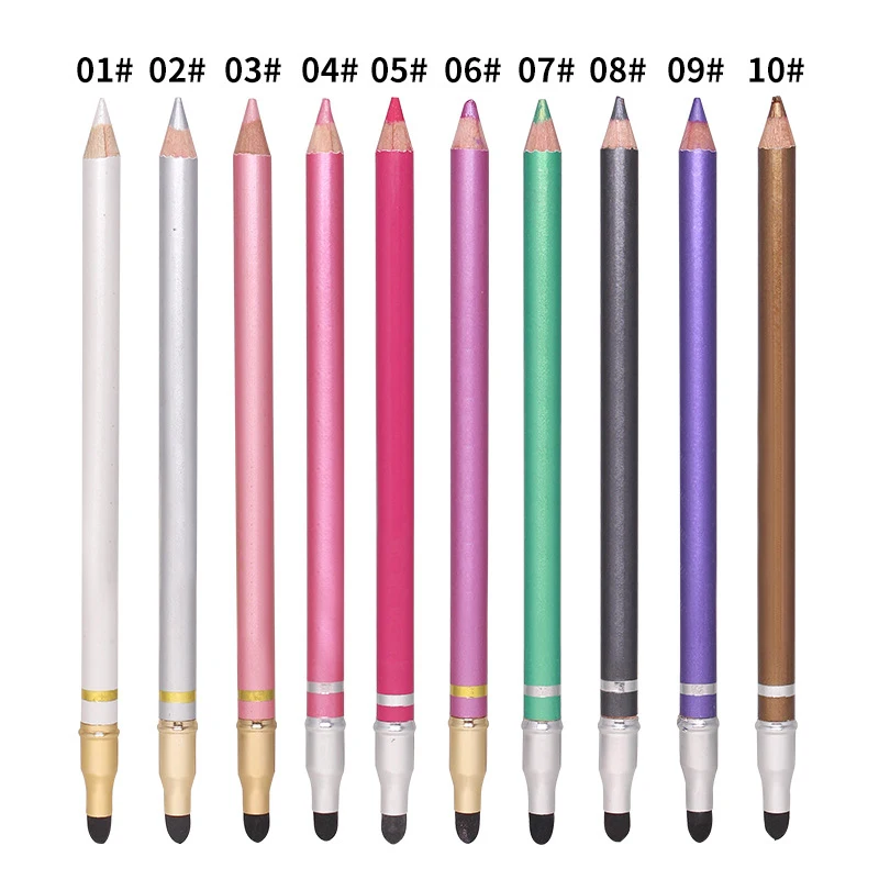 Color 10 eye shadow pen with makeup brush cosmetics waterproof not blooming High-light Lying Silkworm Pen Brightening TSLM2