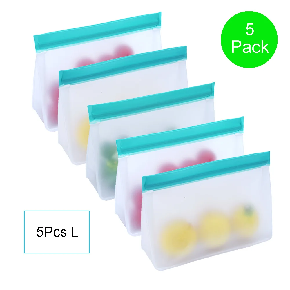 Многоразовые Slicone сумки для хранения еды легко уплотнение Ziplock Ланч морозильник сумка для детей свежие контейнеры для еды домашний кухонный Организатор