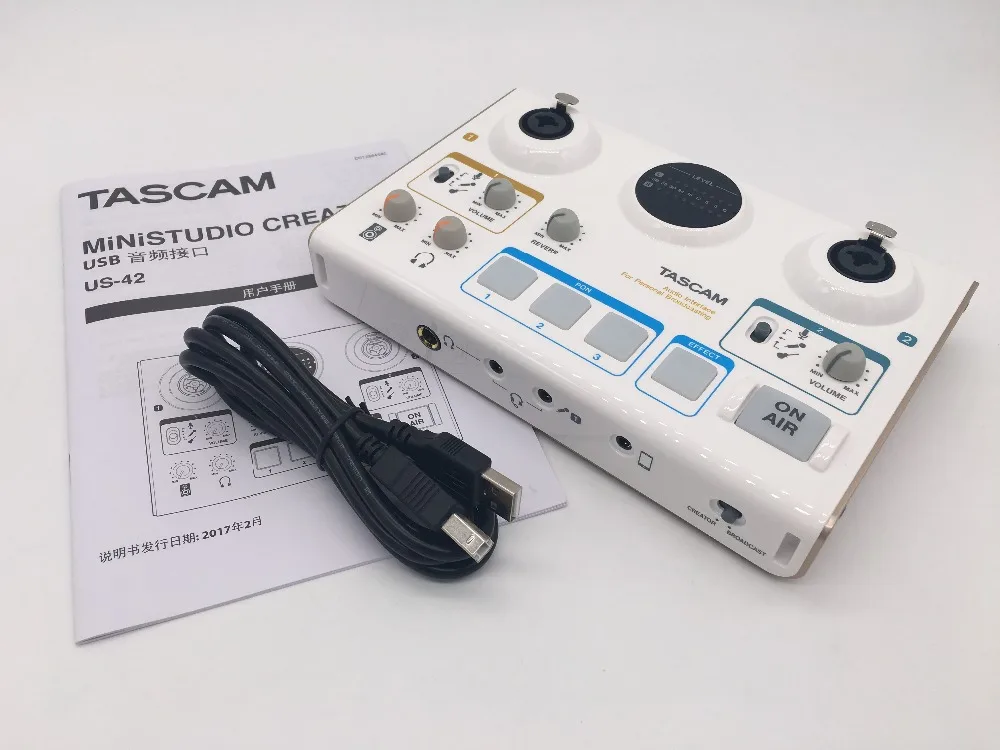 TASCAM MiNiSTUDIO Creator US-42 внешняя звуковая карта USB аудио интерфейс для сетевого вещания и студийной записи