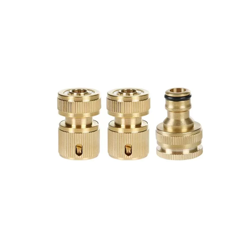 Connettore rapido per arresto dell'acqua in ottone Pistola ad acqua per autolavaggio G1/2 G3/4 K connettore in rame per tubo di irrigazione da giardino