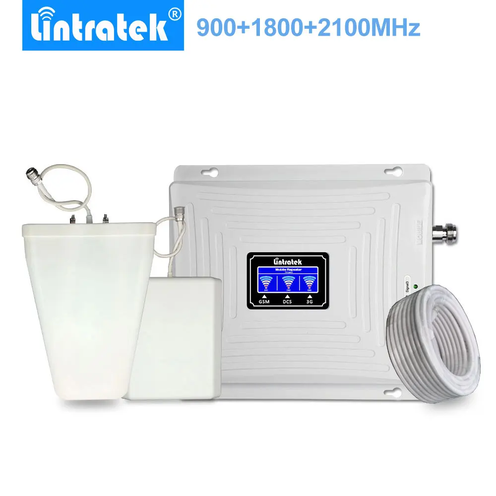 Lintratek трехполосный Усилитель сотового сигнала 2G 3G 4G 900 МГц LTE 1800 2100 WCDMA|cellular signal|phone