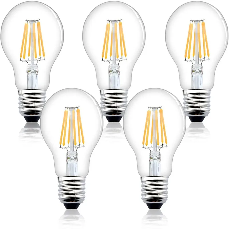 

1pcs A60 LED Incandescent lamp A60 2W 4W 6W 8W 220V WarmWhite E27 Filament Light A60 2700K 6000K Edison Lamp