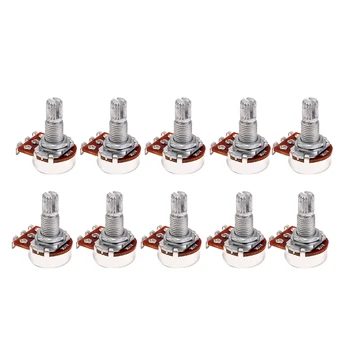

10Pcs /Set Long Rod Angle 18mm Shaft A10K Guitar Control Pot Guitar Audio Tone Potentiometer