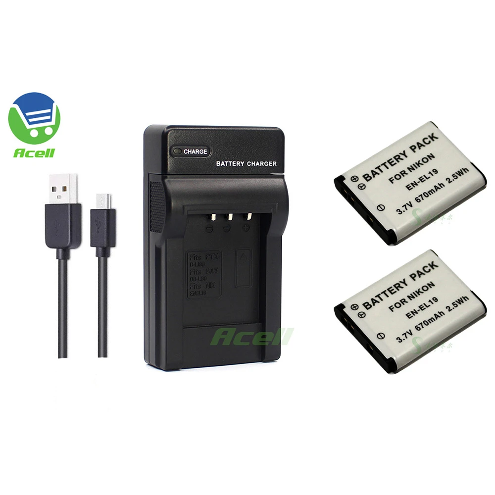 En El19 Battery Usb Charger For Nikon Coolpix A100 S6400 S4400 S40 S4150 S3400 S3300 S30 S2800 S2750 S2700 S2600 Camera Digital Batteries Aliexpress