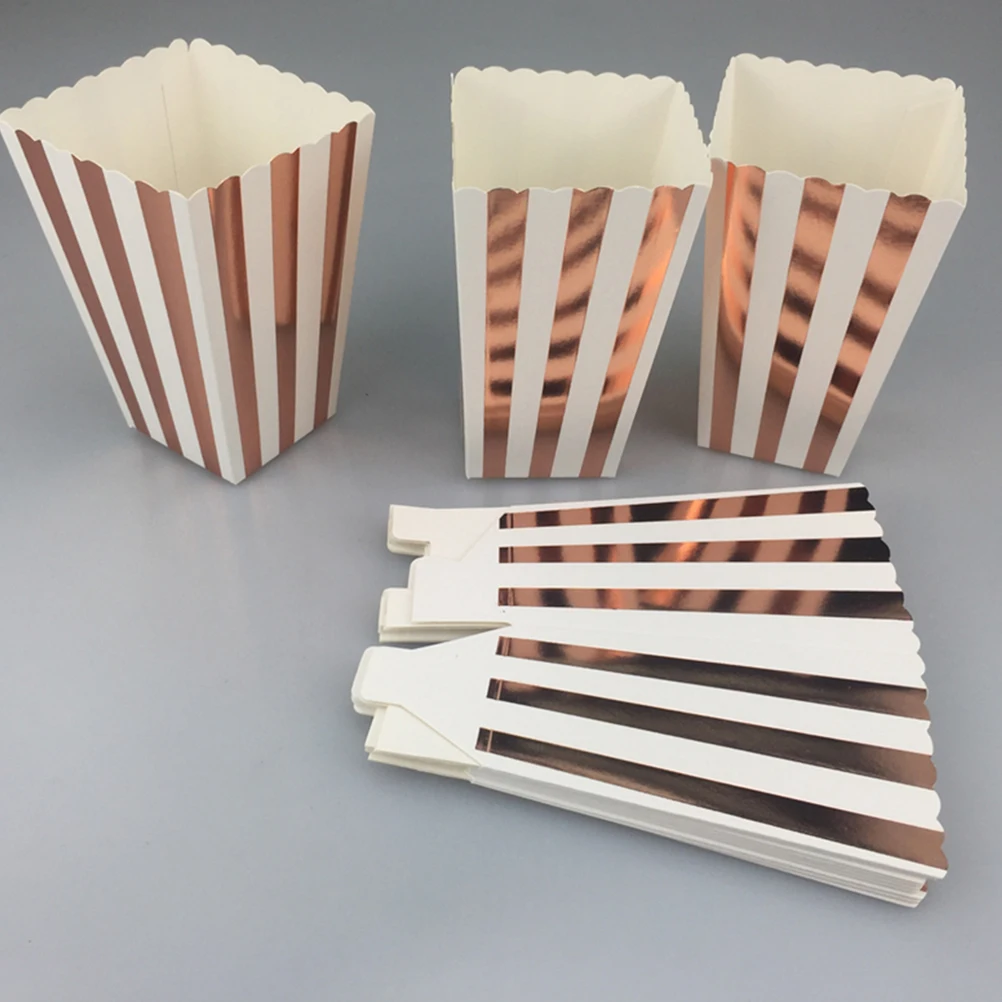 48pcs 50pcs Popcorn Box Party Favors Cartons Paper Popcorn Boxes Snack Food Container Holder Birthday Baby Shower Movie Theater