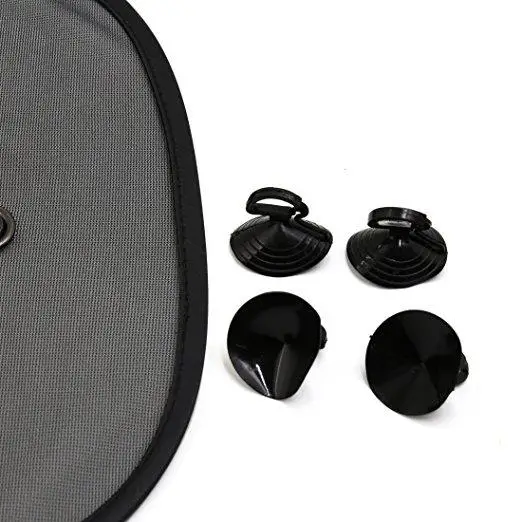 

Yiwa 2 Pcs Auto Car Rear Window Sun Shade Visor Shield Block Mesh Cover Black