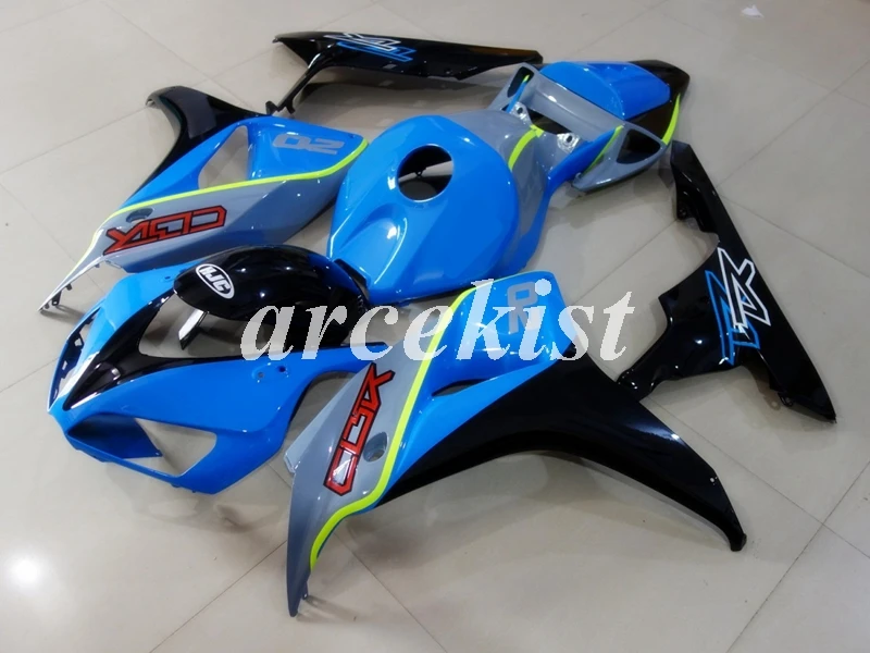 Литьевая Форма ABS мотоцикл Полный обтекатели комплект подходит для CBR1000RR 06 07 CBR1000RR CBR1000 2006 2007 набор тела Небесно-Голубой