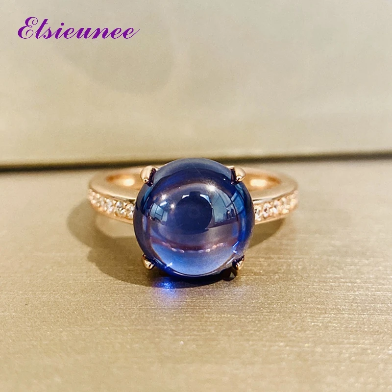 Sólido 925 argamassa prata 10mm redondo safira citrino rubi simular moissanite gemstone cocktail anéis de festa para as mulheres por atacado
