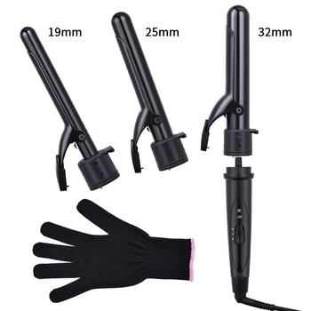 

Hair Curling Iron Set Interchangeable Ceramic Barrels and Free Heat Resistant Glove Irregular 5 in 1 Hair Curler