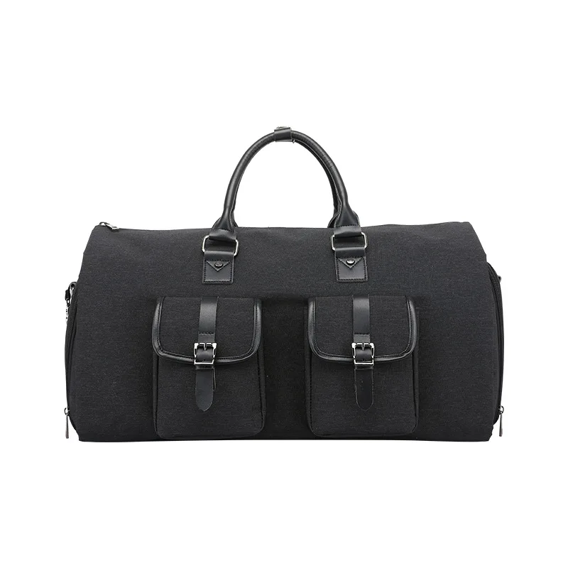Modoker Black Men Travel Bag Organizer Casual Business Pack Male Vacation Duffel Package Shouder Daypack Durable Garment Bag