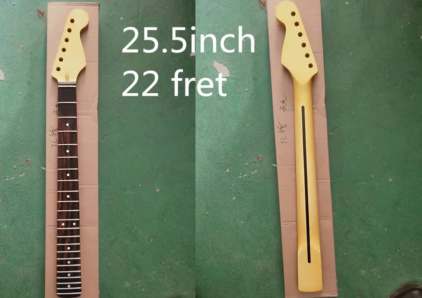 

Yellow Unfinished Electric Guitar Neck 22 fret 25.5 Inch Inlay Solid Wood Maple Made Rosewood Fingerboard Yinfente