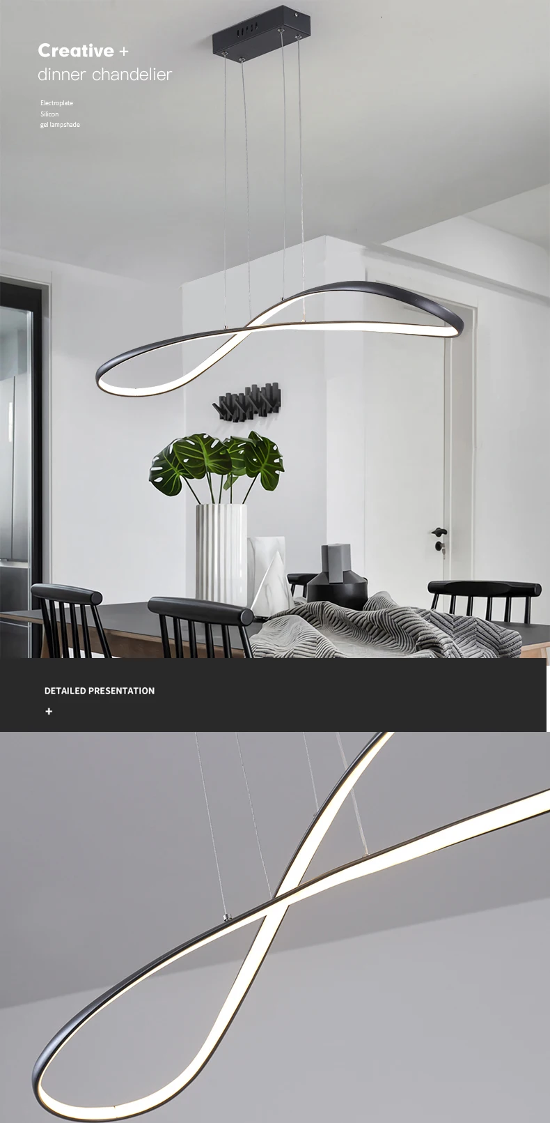 Новая матовая черная/белая современная люстра для столовой, кухни, домашняя декоративная подвесная светодиодная люстра 110 V-220 V светильник