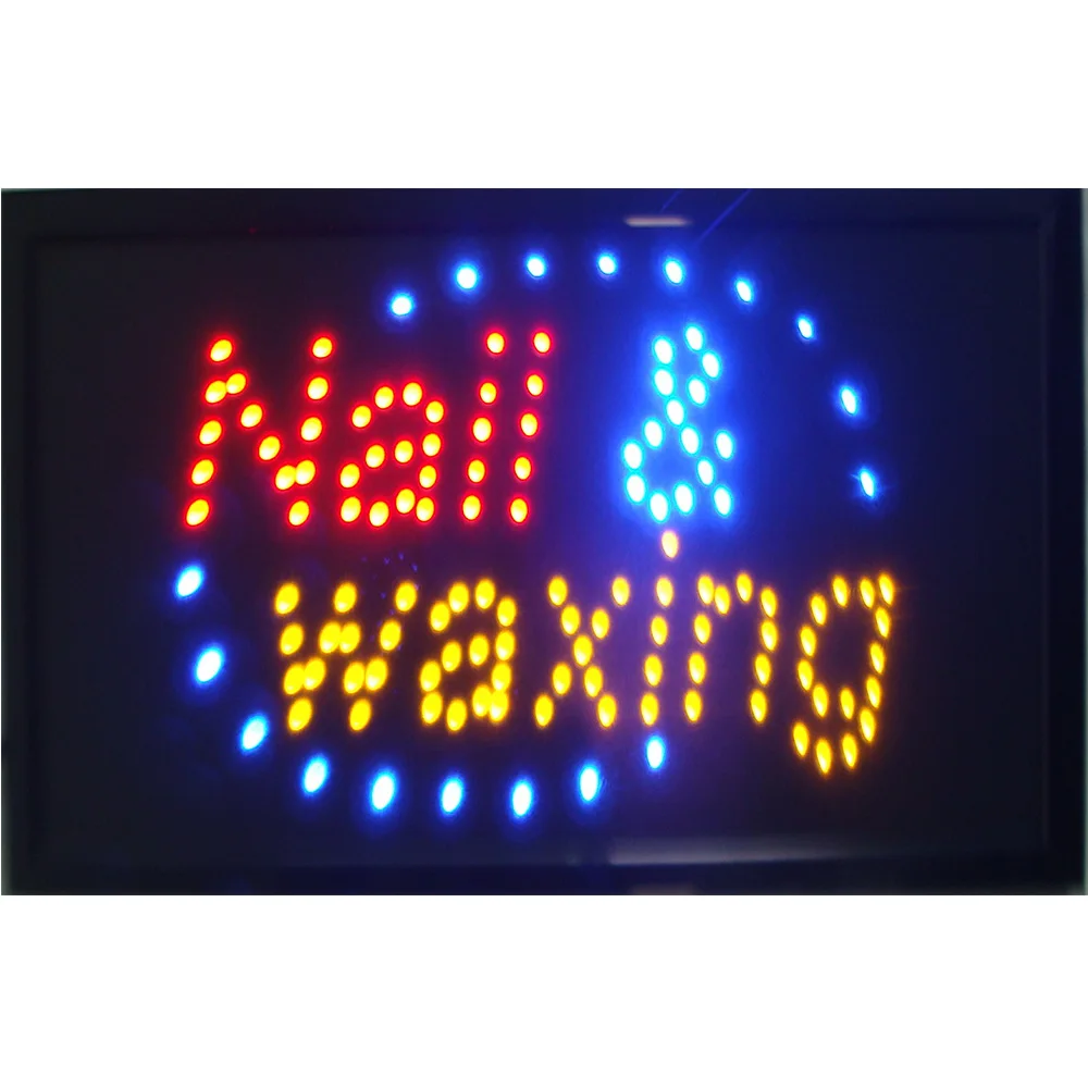 

nails and waxing led business signs 10X19 Inch indoor ultra Bright running nail waxing store led sign