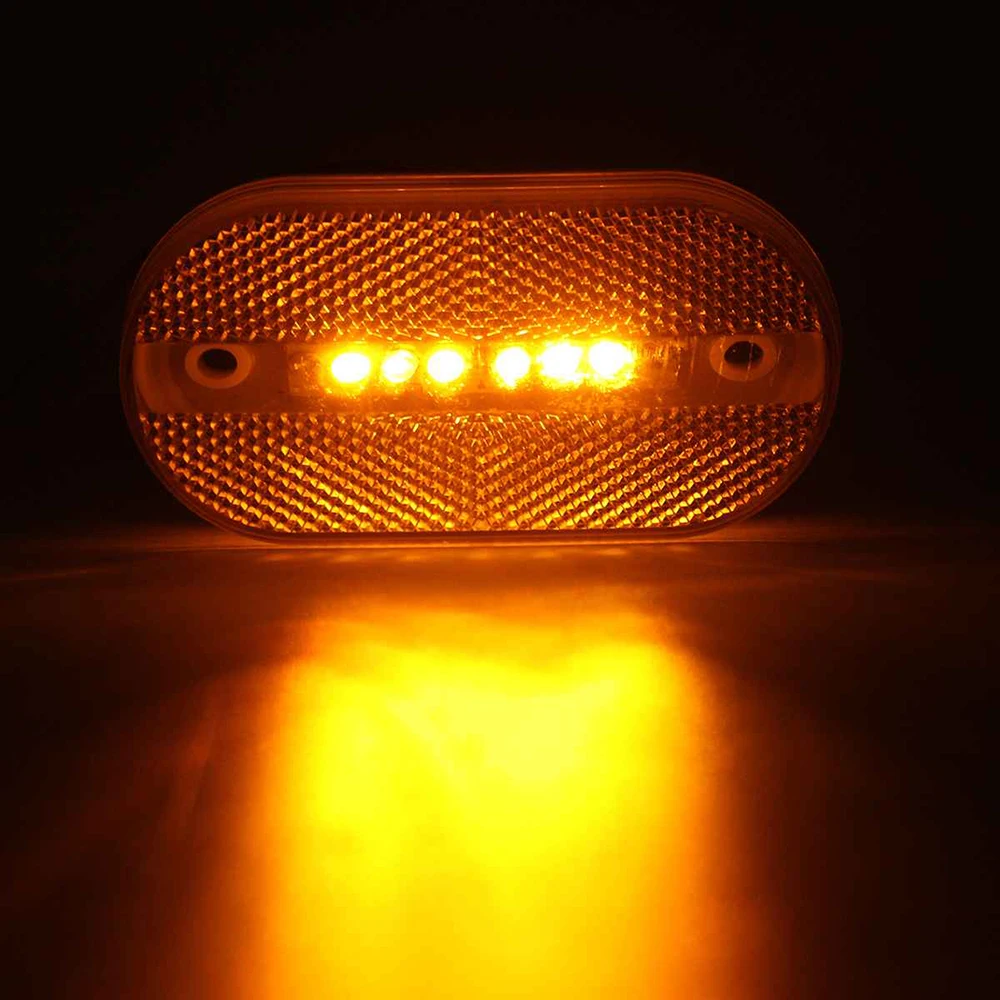 6LED Овальный зазор боковой габаритный светильник Кемпер индикаторная лампа красный Янтарь 12V Замена