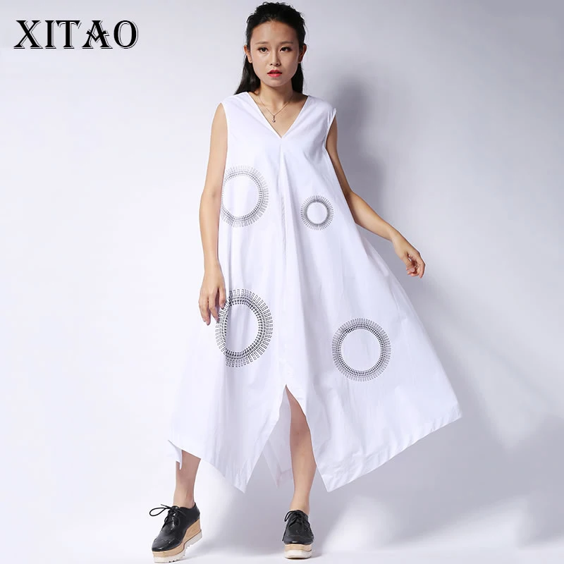 [XITAO] 2019 Корея новые летние модные женские геометрический текстильный принт