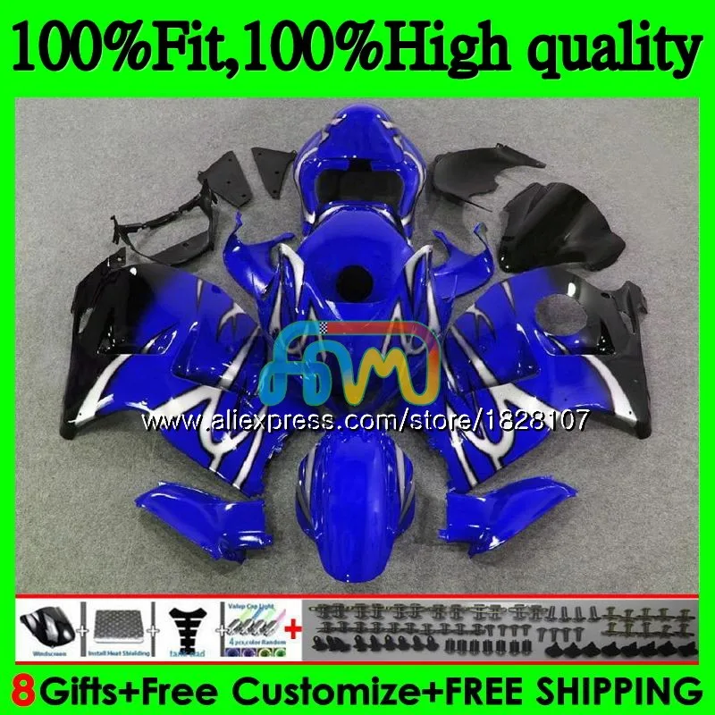 Инъекции для SUZUKI синий Hayabusa GSXR 1300 GSXR-1300 57BS. 240 GSXR1300 08 13, 14, 15, 16 лет 2008 2013 обтекатель
