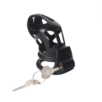 3D Lightweight Male Chastity Device With 4 Penis Rings Skull-shaped Resin Cock Cage Bondage Belt Fetish BDSM Adult Sex Toys 6