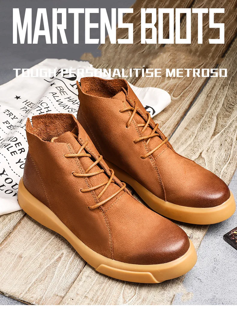 MINXIEJIANGMartin/Мужские дышащие ботинки в британском стиле; высокие ботинки; Мужская обувь; рабочие ботинки; трендовые ботинки