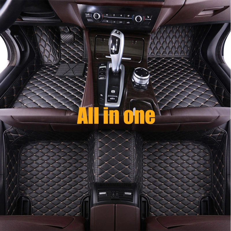 Black3 Кожаные автомобильные коврики для Toyota Corolla Camry Rav4 Auris Prius Yalis Avensis Alphard 4Runner Hilux Highlander автомобильный коврик для ног - Название цвета: Black3
