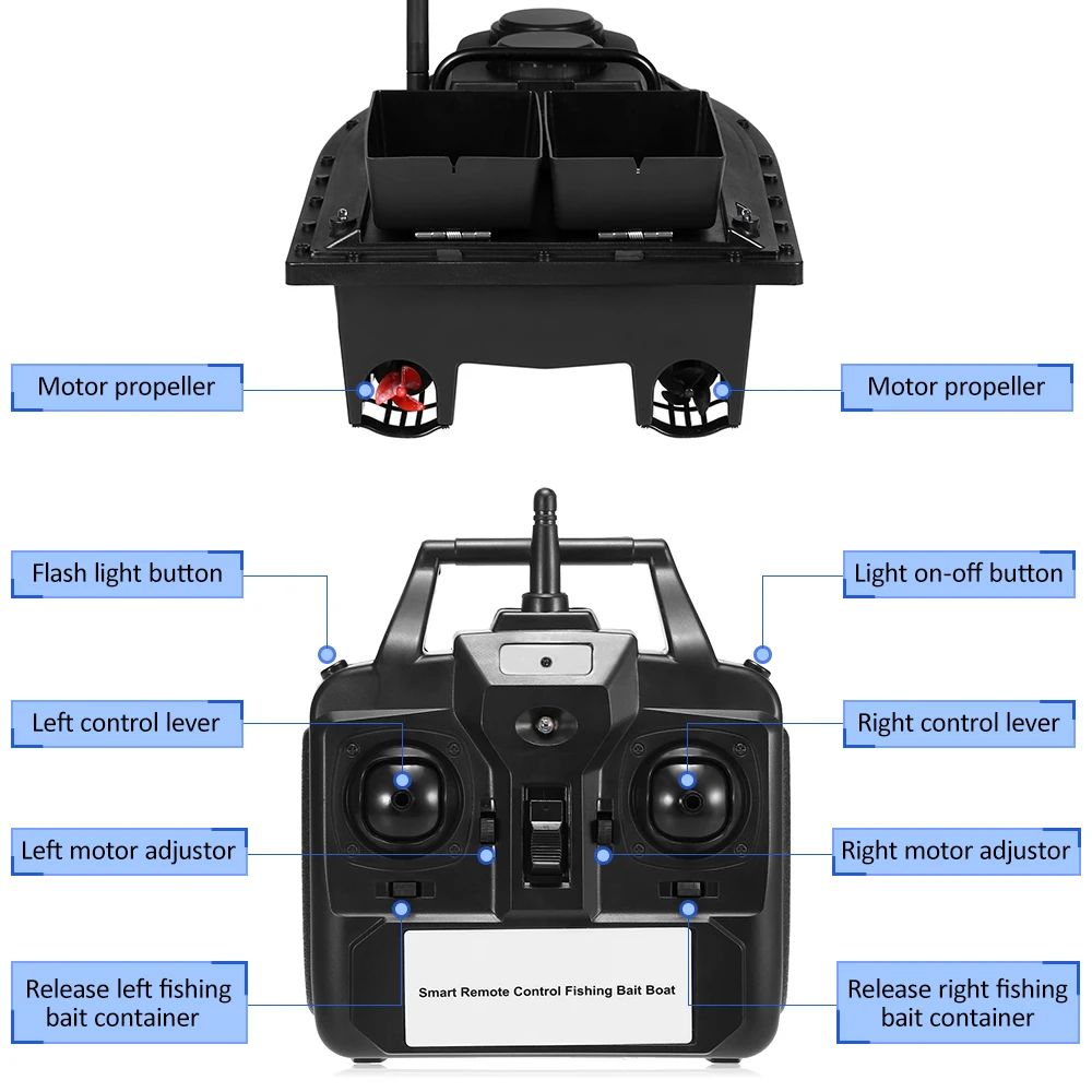 Беспроводная умная лодка для доставки прикорма и оснастки пульт дистанционного управления рыболовный Фидер игрушка RC рыболовная лодка для взрослых начинающих 500 м дистанционный диапазон