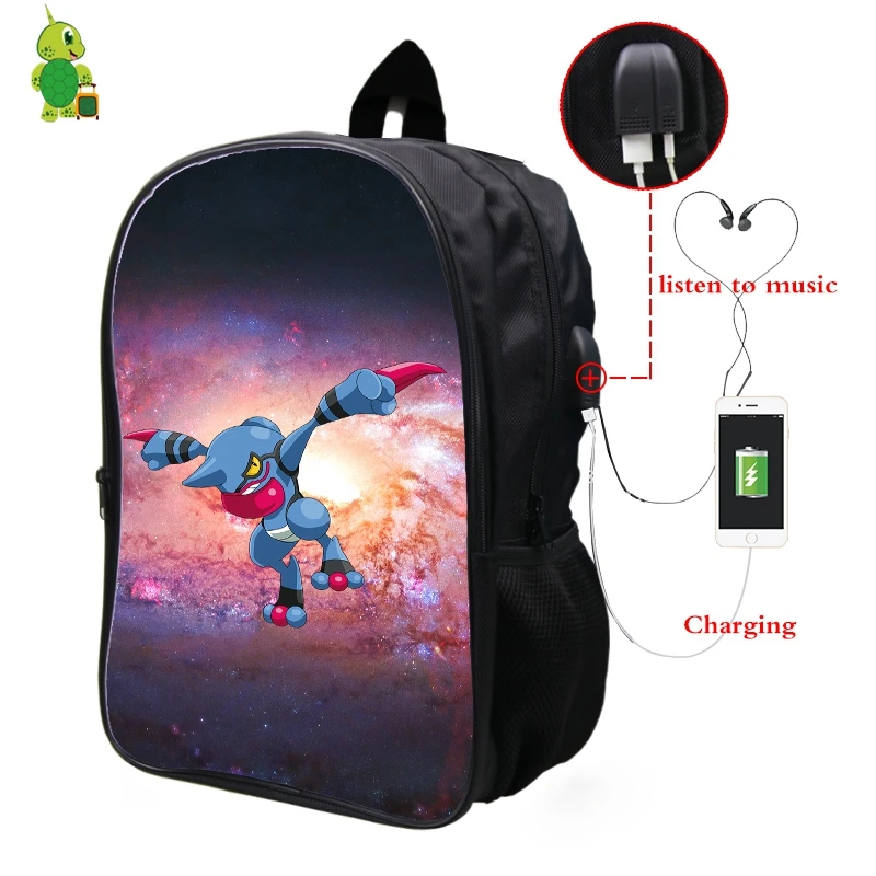 11 Pokemon Banette Galaxy Космический рюкзак Многофункциональный USB зарядка Разъем для наушников ноутбук рюкзак для подростков мужчин и женщин школьные сумки - Цвет: 11