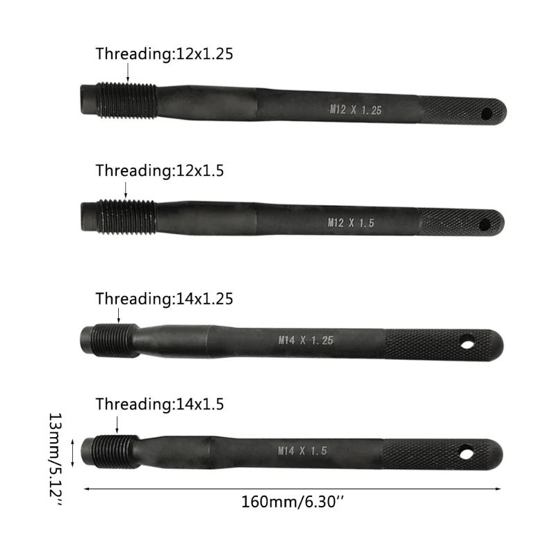 Black Wheel Hangers Alignment Pin Guide Tool 12x1.25/14x1.5 Positioning Pin Dowel Mounting Guide Bolt Car Tire Replacement