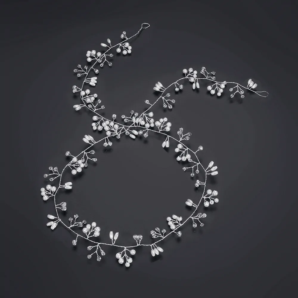 Wedding Hair Accessories Crystal Pearl Hair Belt Wedding Bridal Ornaments Jewelry bride Headdress Headbands