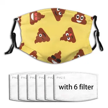 

Washable Face Breathing Mask Reusable Anti Dust Mouth Mask Cartoon Poop Illustration Mask For Adults